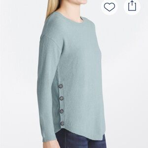 Stylish Light Blue Sweater with Button Details